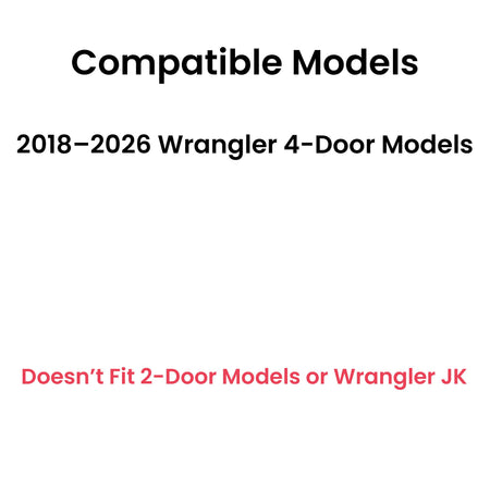 Passenger Right Side Quarter Window Quarter Glass Compatible with Jeep Wrangler 2018-2026 4 Door Models