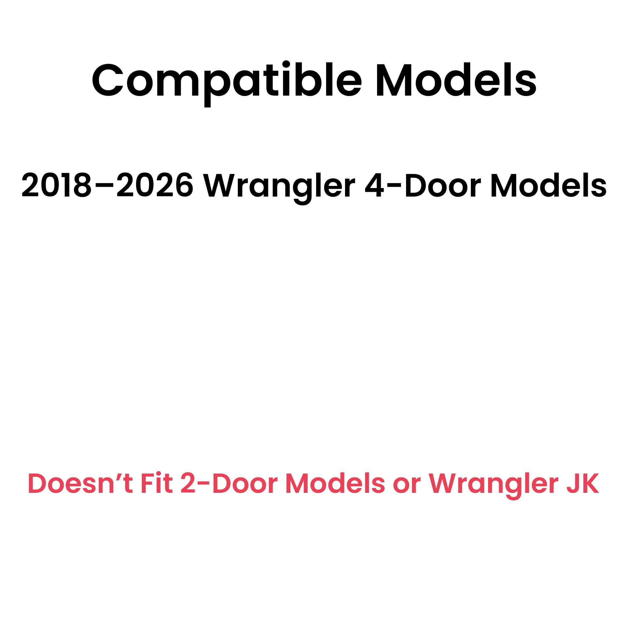 Driver Left Side Quarter Window Quarter Glass Compatible with Jeep Wrangler 2018-2026 4 Door Models