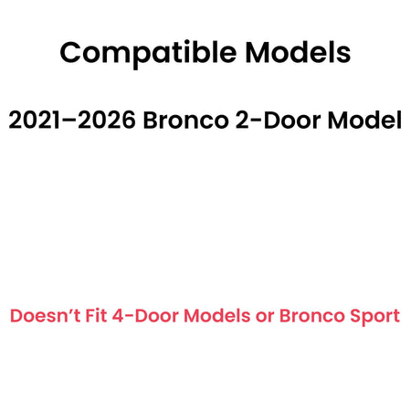 OEM Tempered Passenger Right Side Quarter Window Quarter Glass Compatible with Ford Bronco 2021-2026 2-Door Models (Not For 4-Door Models)