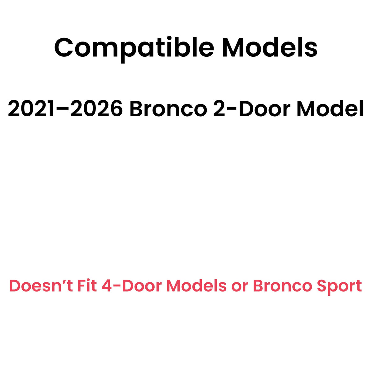 Tempered Driver Left Side Rear Quarter Window Quarter Glass Compatible with Ford Bronco 2021-2026 2-Door Models (Not For 4-Door Models)