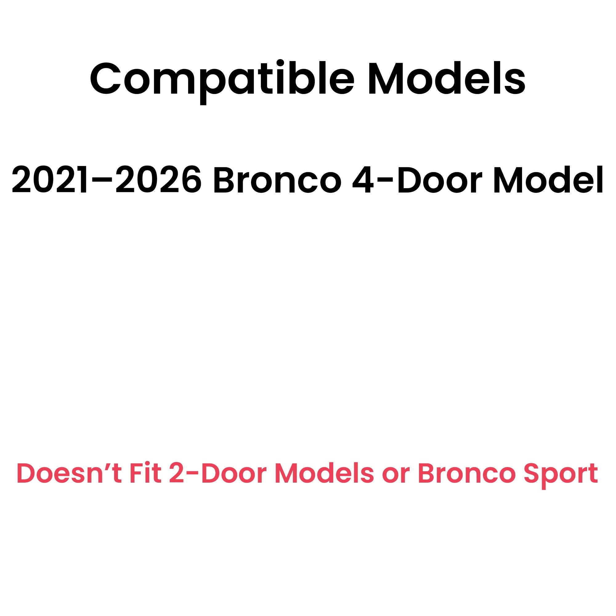 Tempered Privacy Driver Left Side Quarter Window Quarter Glass Compatible with Ford Bronco 2021-2026 4 Door Models