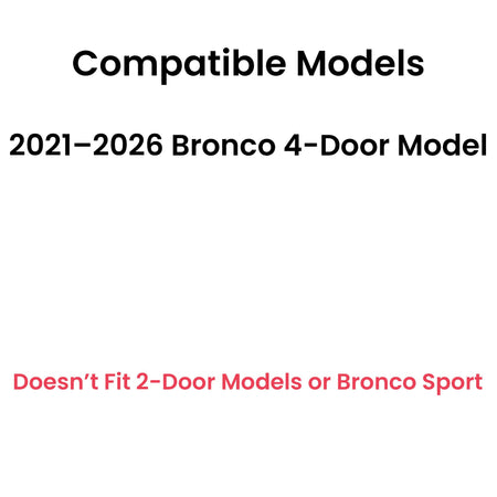 Tempered Privacy Driver Left Side Quarter Window Quarter Glass Compatible with Ford Bronco 2021-2026 4 Door Models