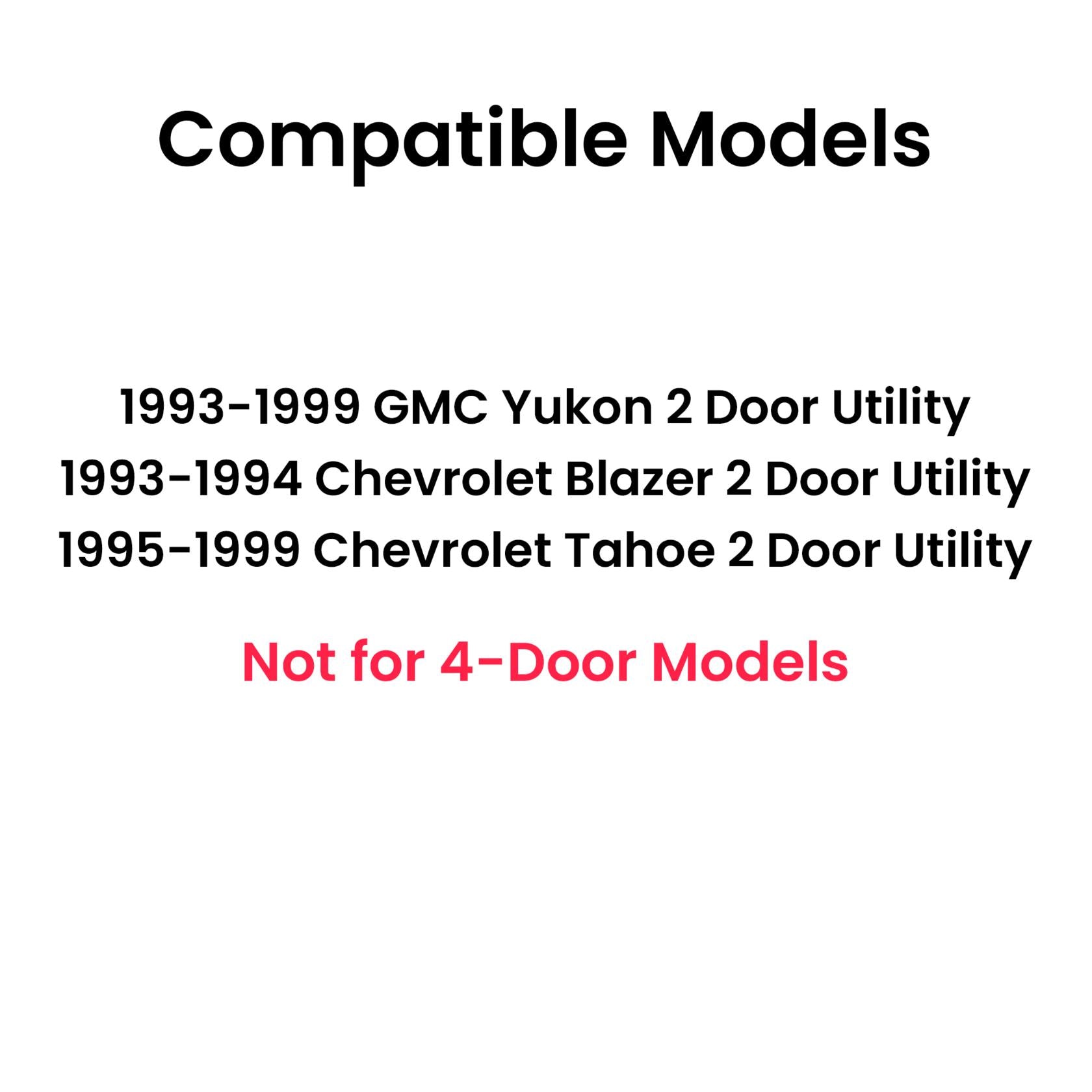 OEM Passenger Right Side Rear Quarter Window Quarter Glass Compatible with Chevrolet Blazer 1993-1994/Chevrolet Tahoe&GMC Yukon 1993-1999 2 Door Models