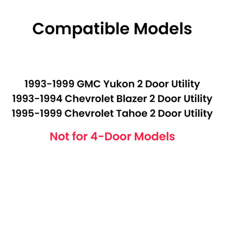 OEM Passenger Right Side Rear Quarter Window Quarter Glass Compatible with Chevrolet Blazer 1993-1994/Chevrolet Tahoe&GMC Yukon 1993-1999 2 Door Models