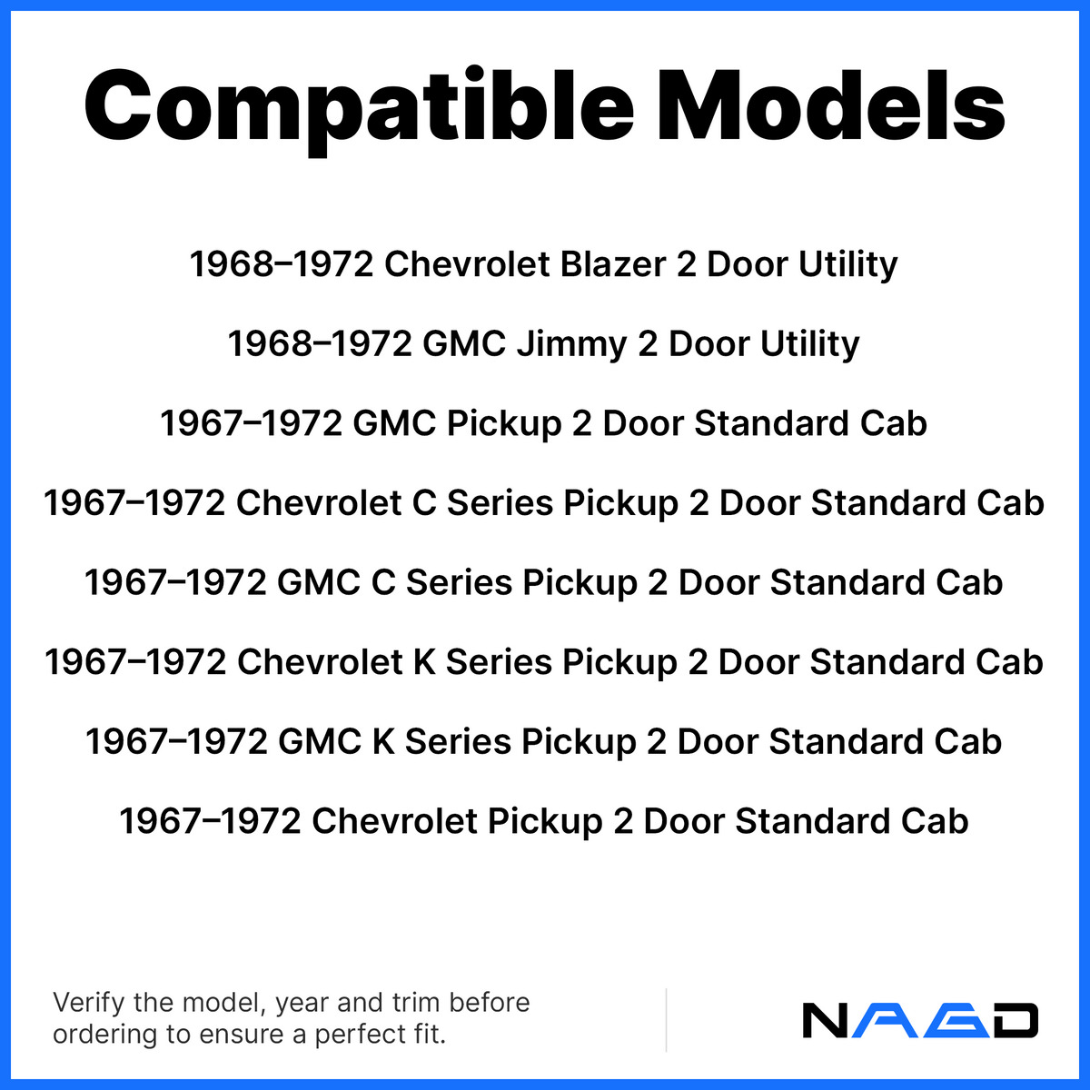 Front Door Window Door Glass Compatible with Chevrolet/GMC Blazer Jimmy C/K Series Pickup 1968-1972 Models