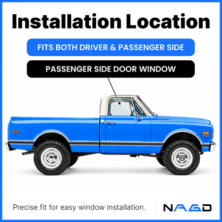 Tempered Window Door Glass Compatible with Chevrolet Blazer GMC Jimmy C / K Series Pickup 1968-1972 Models