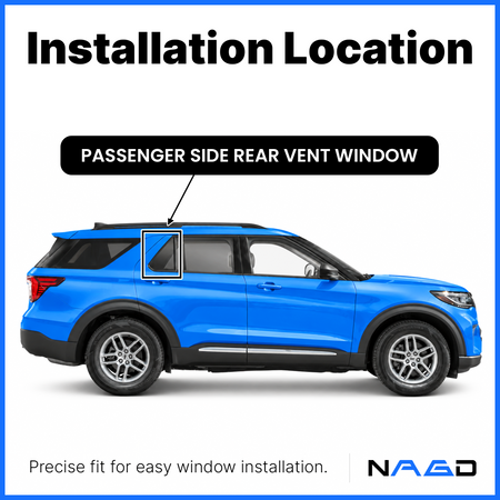 OE Privacy Passenger Right Side Rear Vent Window Vent Glass Compatible with Ford Explorer 2020-2026 Models