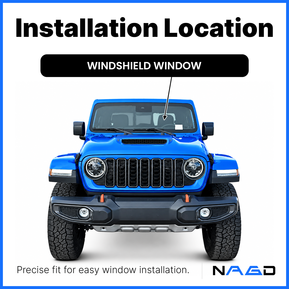 Laminated Front Windshield Window Glass Compatible with Jeep Gladiator 2020-2025 / Wrangler 2019-2023 Models