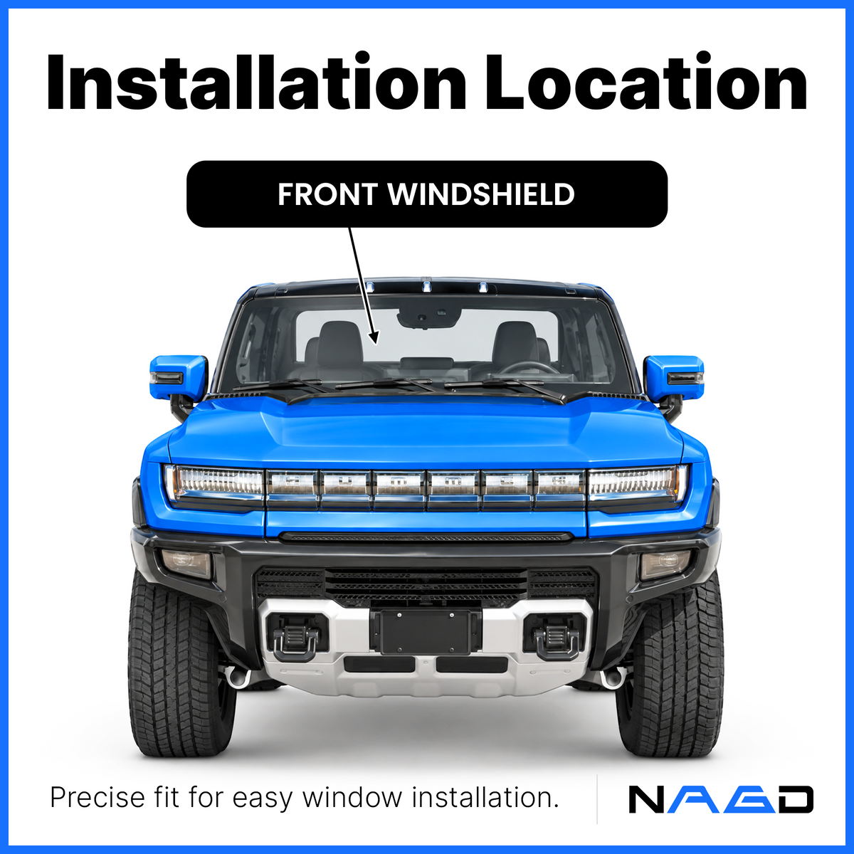 Laminated Front Windshield Window Glass Compatible with GMC HUMMER EV Pickup SUV 2022-2026 Models