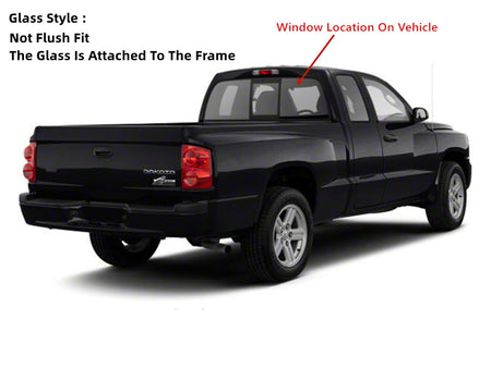 Privacy Back Window Glass Slider Compatible with Dodge Dakota Pickup 1997-2010/Ram Dakota Pickup 2011 Models/Mitsubishi Raider 2006-2010 Models (Not Flush Fit,The Glass Is Attached To The Frame)