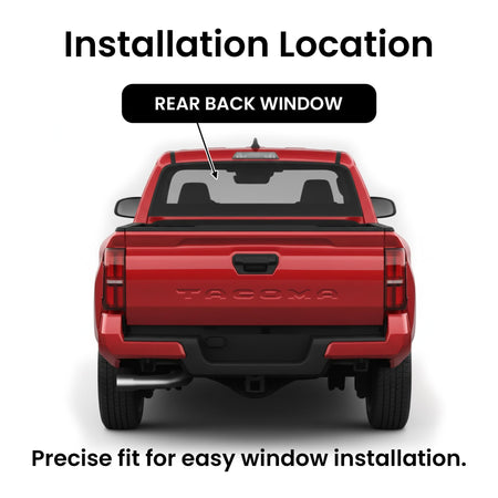 Factory Privacy Tinted Stationary Encapsulated Back Window Back Glass Compatible with Toyota Tacoma Pickup 2005-2023 All Body Types