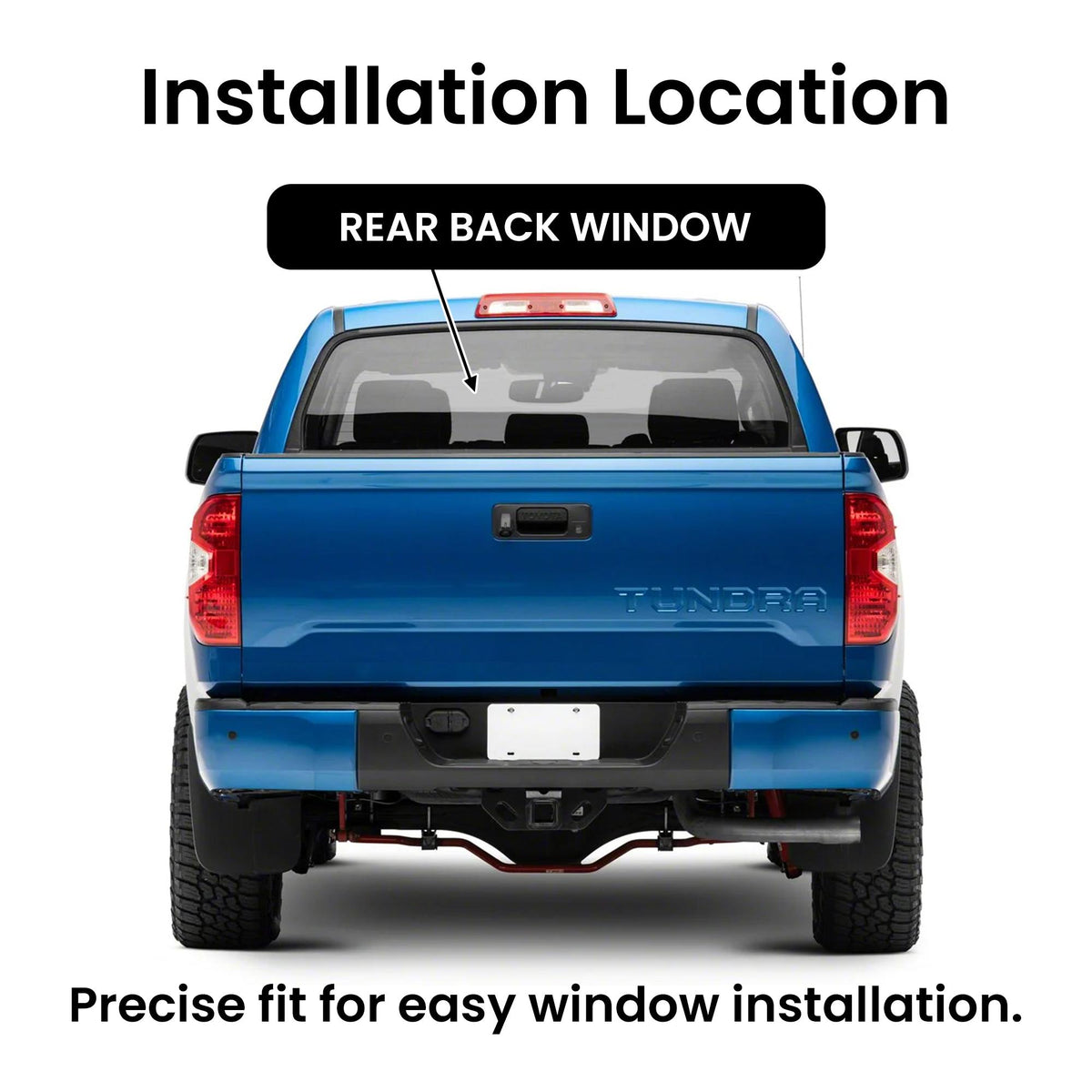 Privacy Stationary Encapsulated Back Window Back Glass Compatible with Toyota Tundra Pickup 2007-2021 Models