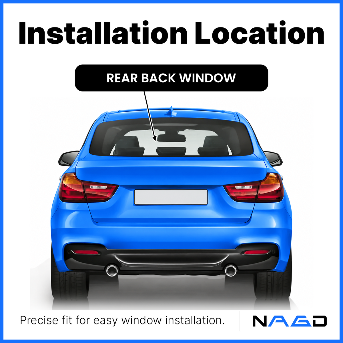 Heated Back Window Back Glass Compatible with BMW 320iGT 328iGT 335iGT 330iGT 340iGT 4 Door Hatchback 2014-2019 Models
