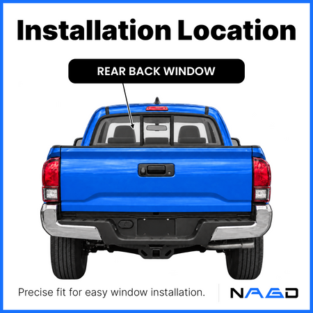 Clear Rear Manual Slider Back Window Back Glass (OEM Style) Compatible with Toyota Tacoma Pickup 2005-2023 Models