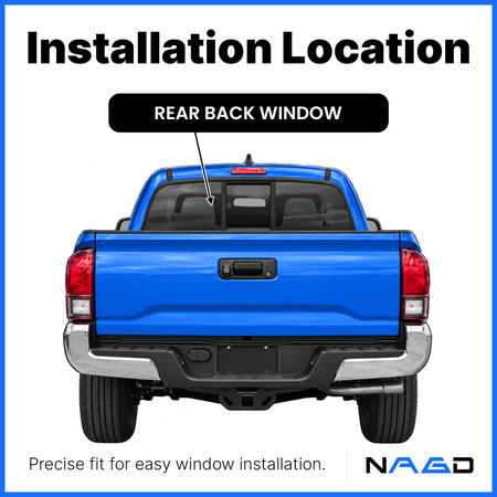Rear Back Window Back Glass Manual Back Slider (OEM Style) Compatible with Toyota Tacoma Pickup 2005-2023 Models