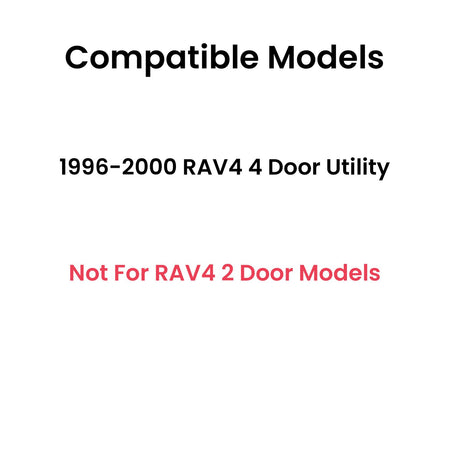 Passenger Right Side Rear Door Window Door Glass Compatible with Toyota RAV4 4 Door SUV 1996-2000 Models