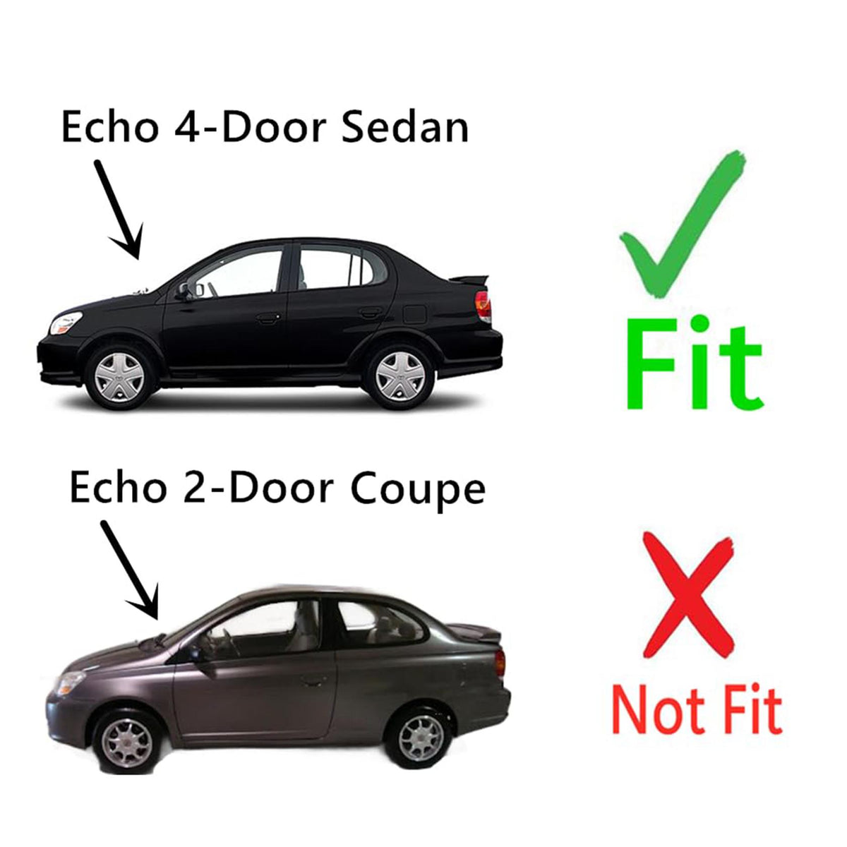 NAGD Driver Left Side Rear Door Window Glass Compatible with Toyota Echo 4 Door Sedan 2000-2005 Models