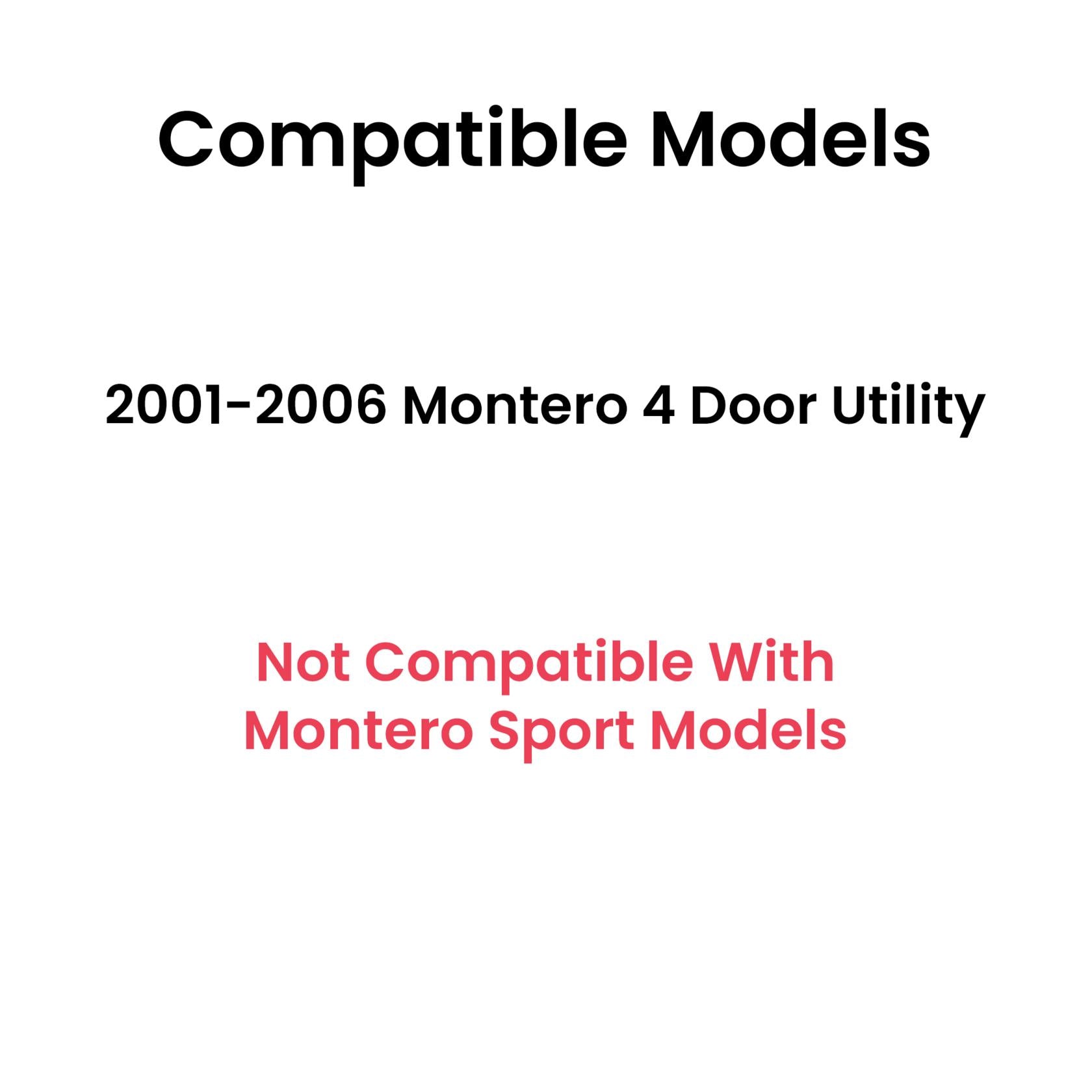 Passenger Right Side Rear Door Window Door Glass Compatible with Mitsubishi Montero 2001-2006 Models