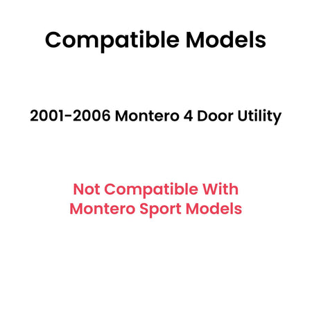Passenger Right Side Rear Door Window Door Glass Compatible with Mitsubishi Montero 2001-2006 Models