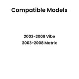 Passenger Right Side Rear Door Window Door Glass Compatible with Toyota Matrix/Pontiac Vibe 2003-2008 Models