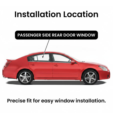 Passenger Right Side Rear Door Window Door Glass Compatible with Nissan Maxima 4 Door Sedan 2004-2008 Models