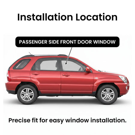 Passenger Right Side Front Door Window Door Glass Compatible with Hyundai Tucson 2005-2009 Models