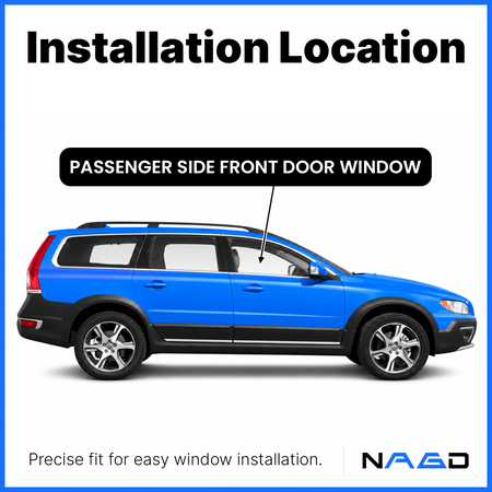 Passenger Right Side Front Door Window Door Glass Compatible with Volvo S80 2007-2016 / XC70 2008-2016 / V70 2008-2011 Models