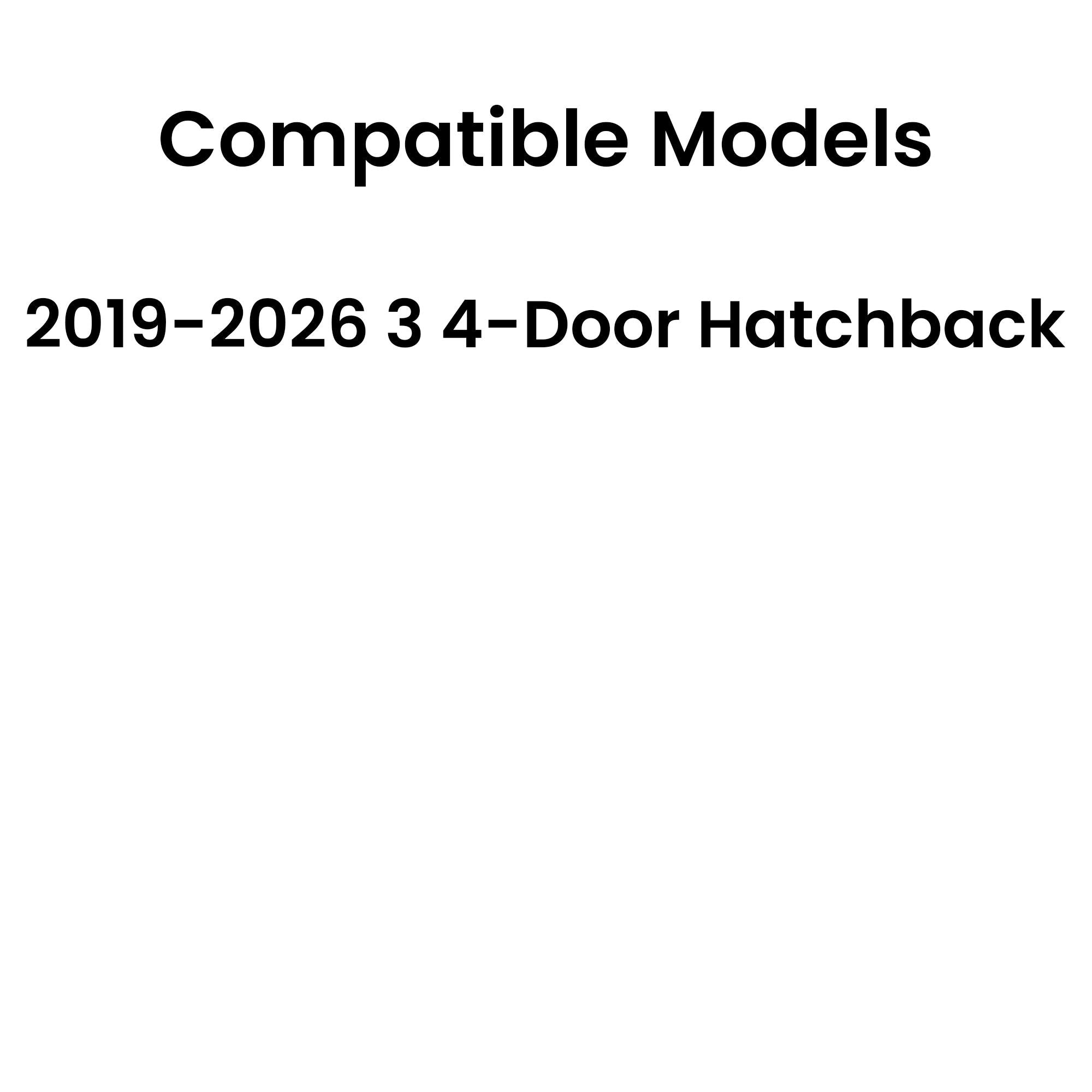 Driver Left Side Rear Door Window Door Glass Compatible with Mazda 3 4-Door Hatchback 2019-2026 Models
