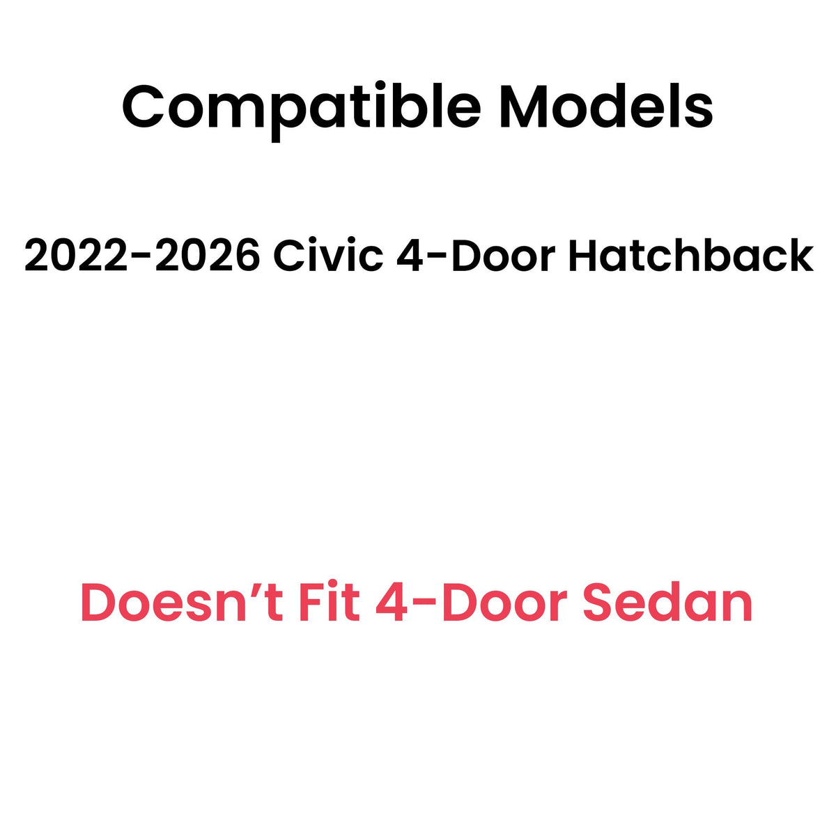 Tempered Driver Left Side Rear Door Window Door Glass Compatible with Honda Civic 4-Door Hatchback 2022-2026 Models