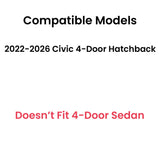 Tempered Driver Left Side Rear Door Window Door Glass Compatible with Honda Civic 4-Door Hatchback 2022-2026 Models