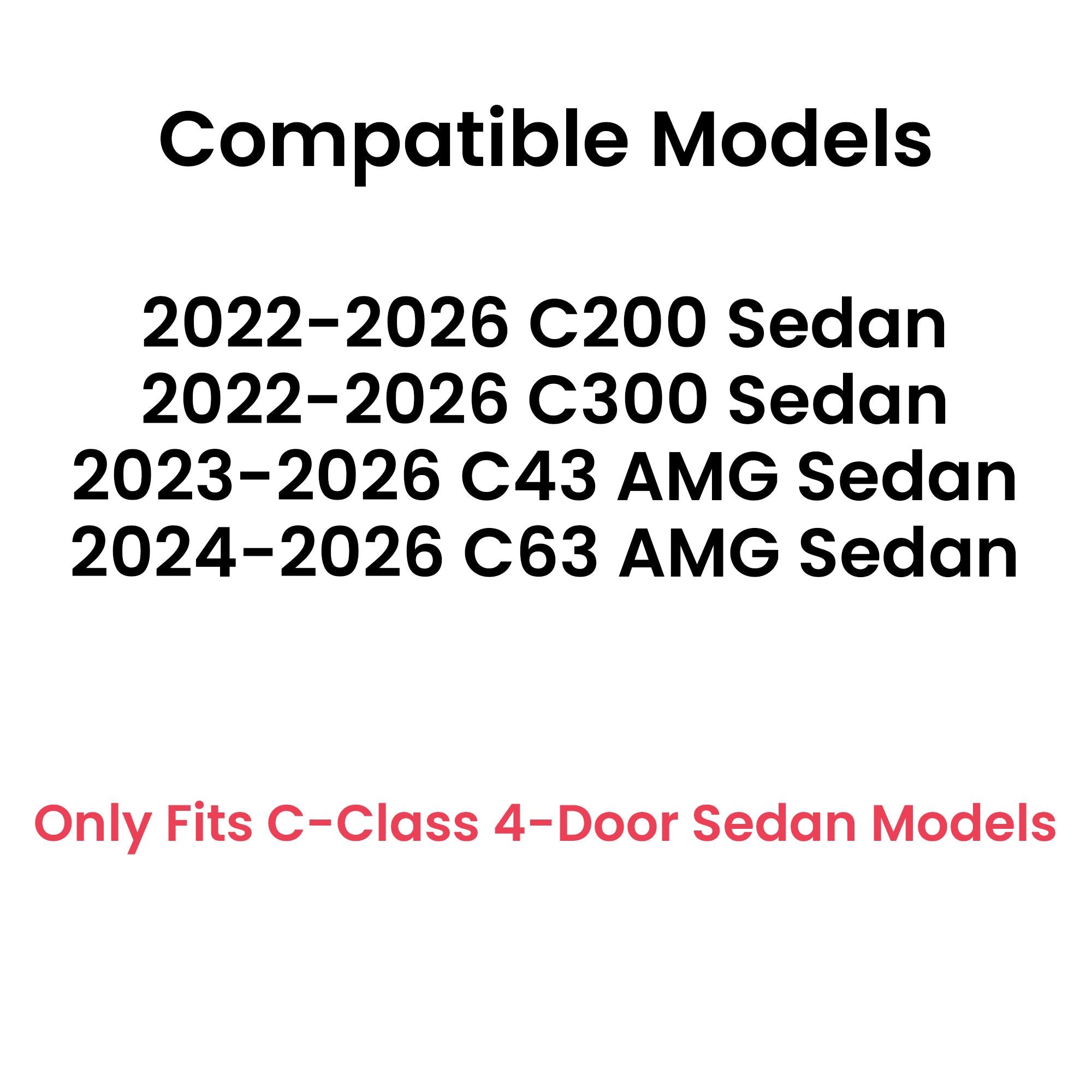 Tempered Passenger Right Side Front Door Window Door Glass Compatible with Mercedes Benz C-Class C200 C300 C43AMG C63AMG 4-Door Sedan 2022-2026 Models