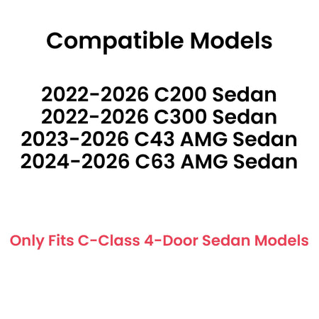 Tempered Passenger Right Side Front Door Window Door Glass Compatible with Mercedes Benz C-Class C200 C300 C43AMG C63AMG 4-Door Sedan 2022-2026 Models