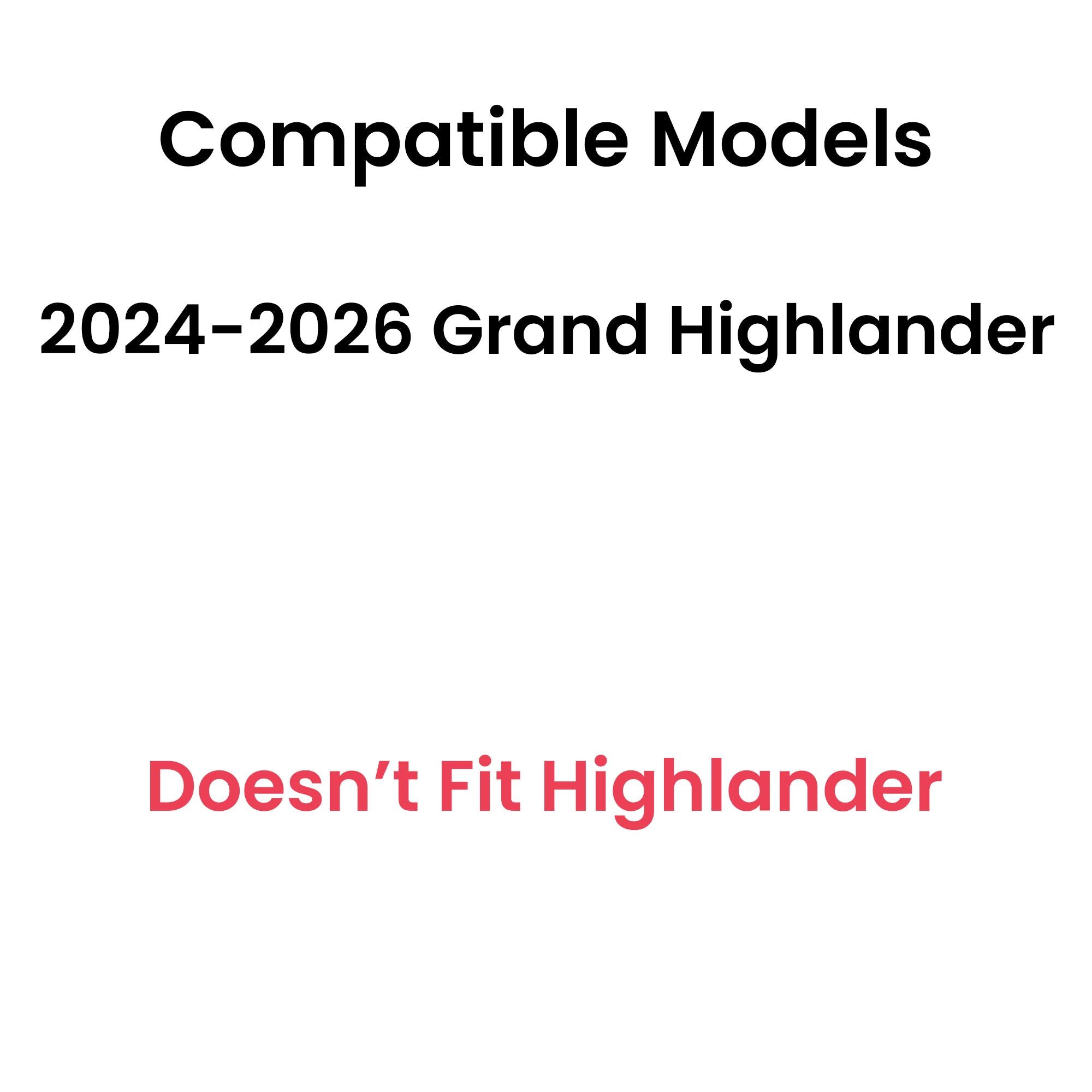 Tempered Passenger Right Side Front Door Window Door Glass Compatible with Toyota Grand Highlander 2024-2026 Models (Not For Highlander)