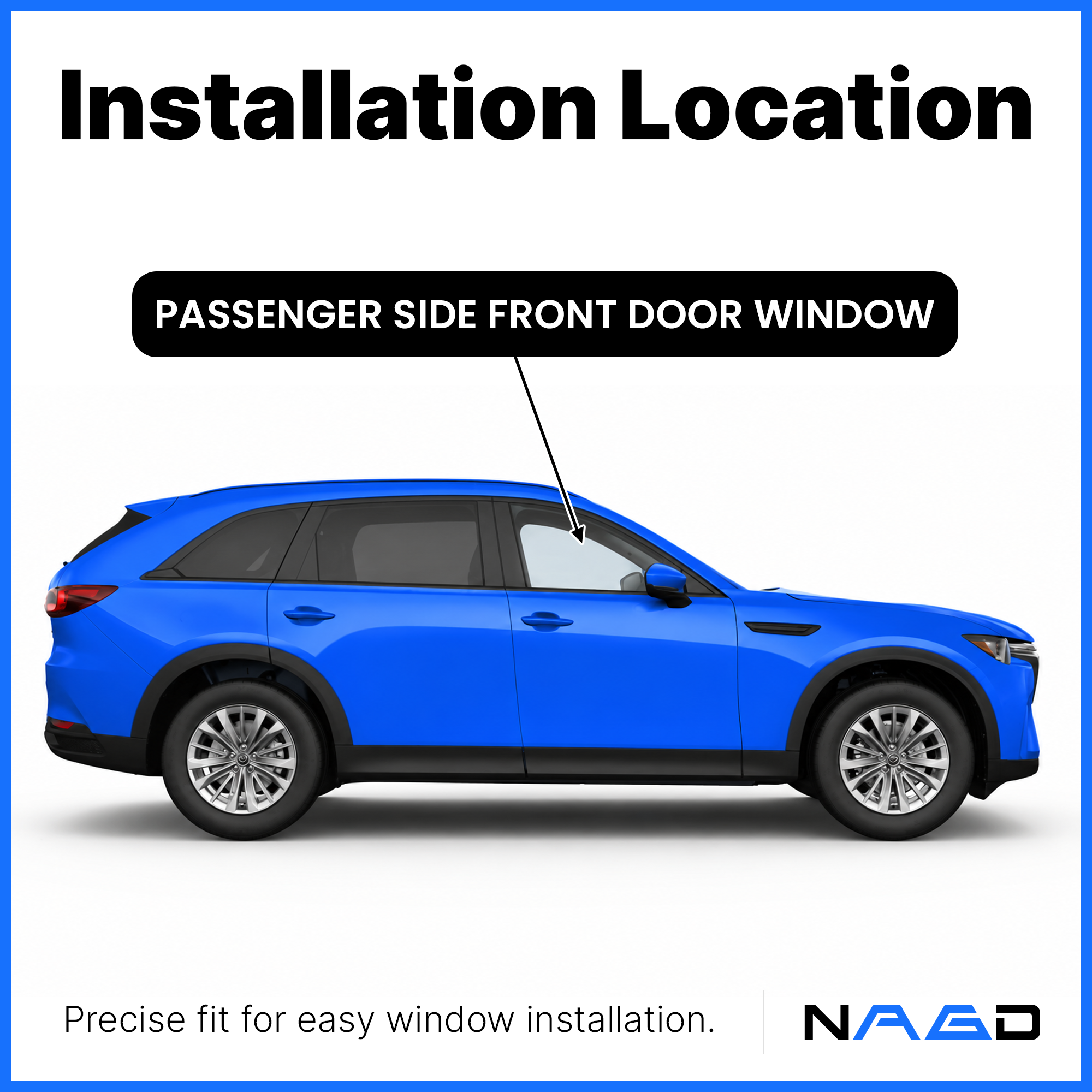 Laminated Passenger Right Side Front Door Window Door Glass Compatible with Mazda CX-90 2024-2026 Models