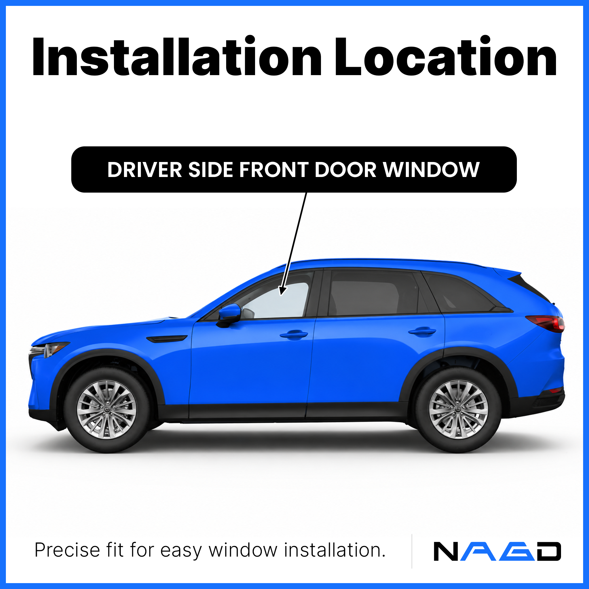 Laminated Driver Left Side Front Door Window Door Glass Compatible with Mazda CX-90 2024-2026 Models