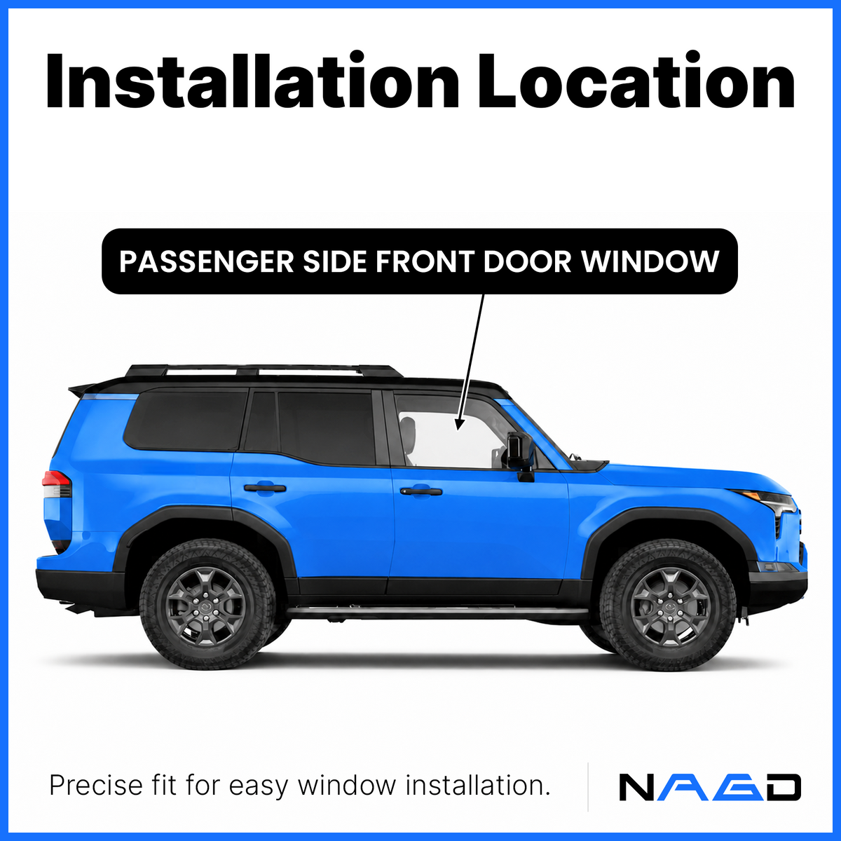 Laminated Passenger Right Side Front Door Window Door Glass Compatible with Lexus GX550 2024-2026 Models