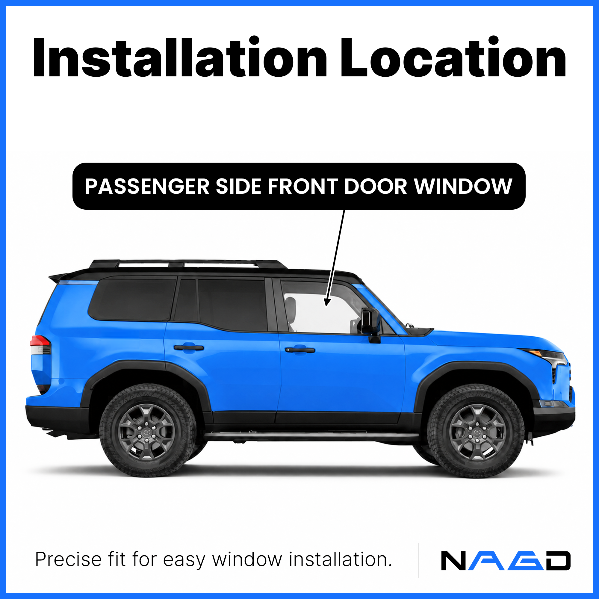 Laminated Passenger Right Side Front Door Window Door Glass Compatible with Lexus GX550 2024-2026 Models