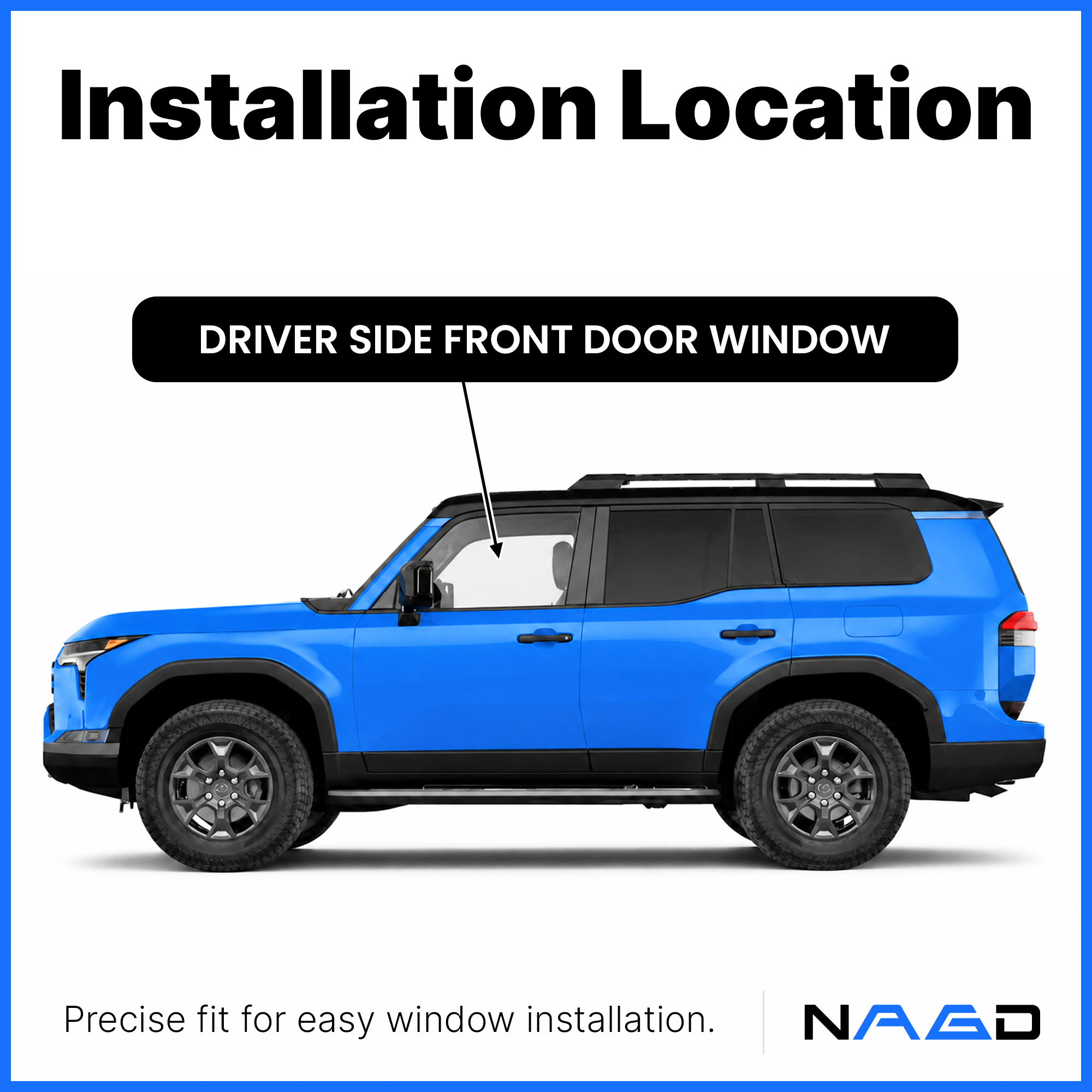 Laminated Driver Left Side Front Door Window Door Glass Compatible with Lexus GX550 2024-2026 Models