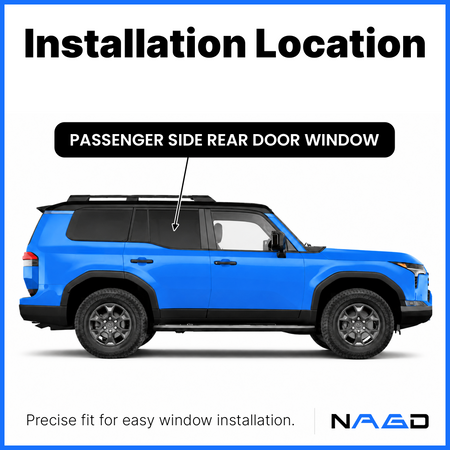 Passenger Right Side Rear Door Window Door Glass Compatible with Lexus GX550 2024-2026 Models