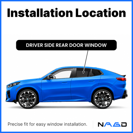 Privacy Driver Left Side Rear Door Window Door Glass Compatible with BMW X2 2024-2026 Models