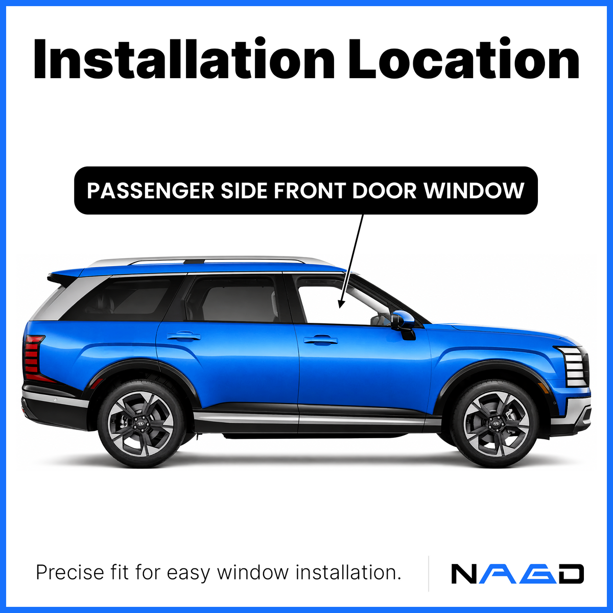 Laminated Passenger Right Side Front Door Window Door Glass Compatible with Hyundai Palisade 2026 Models