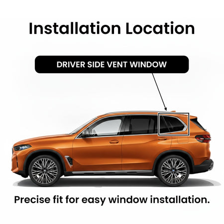 Chrome Molding Style Driver Left Side Quarter Window Glass Compatible with BMW X5 2019-2026 Models