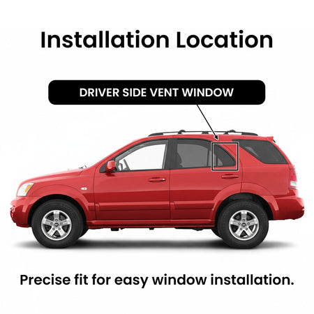 Driver Left Side Rear Vent Window Vent Glass Compatible with Kia Sorento 2003-2010 Models