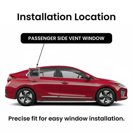 Passenger Right Side Rear Vent Window Vent Glass Compatible with Hyundai Ioniq Hybrid 2017-2023 Models (Not For Ioniq 5 or Ioniq 6)