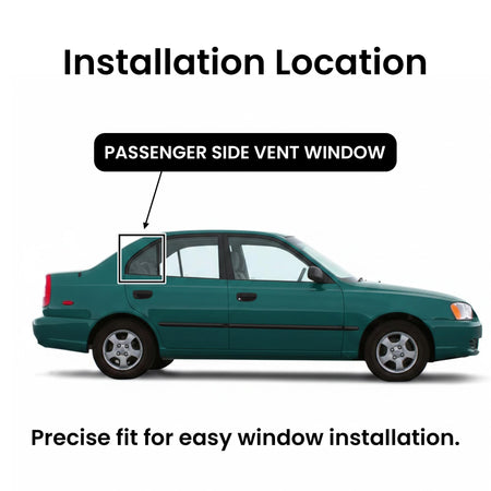 Passenger Right Side Rear Vent Window Vent Glass Compatible with Hyundai Accent 4 Door Sedan 1995-1999 Models