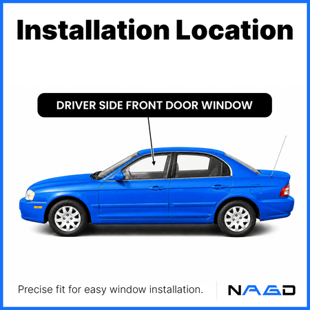 Driver Left Side Front Door Window Door Glass Compatible with Hyundai Elantra 4 Door Sedan & 4 Door Hatchback 2001-2006 Models