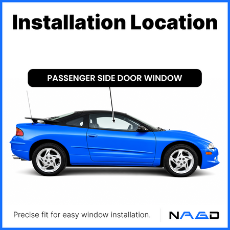 Passenger Right Side Door Window Door Glass Compatible with Mitsubishi Eclipse 1995-1999 / Eagle Talon 1995-1998 Models