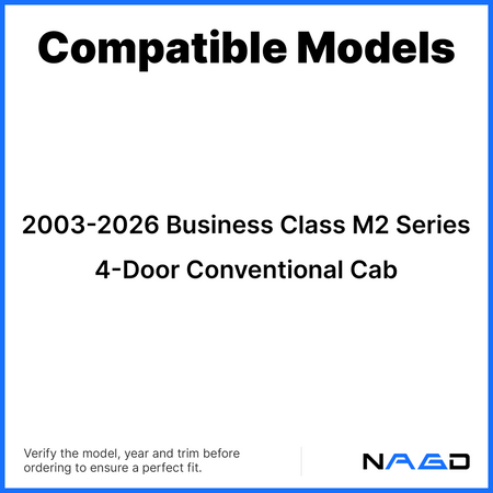 Driver Left Side Rear Door Window Door Glass Compatible with Freightliner Business Class M2 2003-2025 4-Door Models