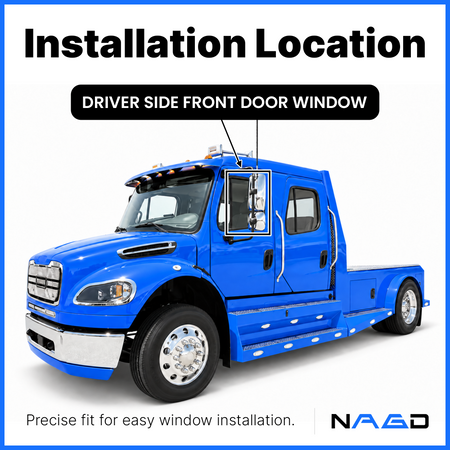 Driver Left Side Front Door Window Door Glass Compatible with Freightliner Business Class M2 2003-2025 Models