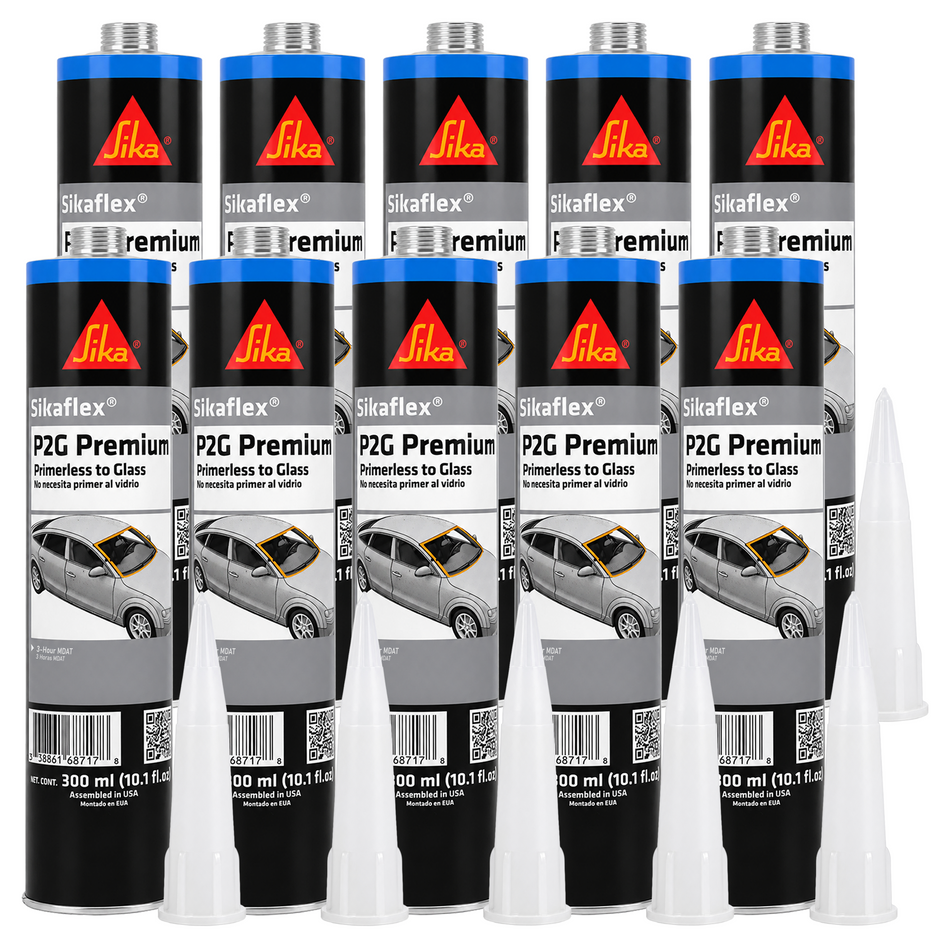 SikaFlex P2G Primerless Windshield Urethane Adhesive Auto Glass Sealant (10 Tubes)